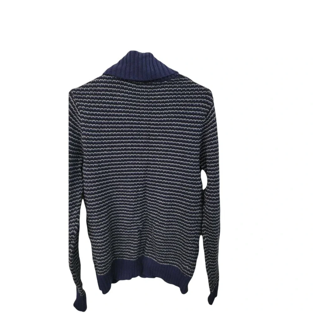 Men's Merona Blue/Grey Zip Front Long Sleeve Cardigan SIZE SMALL - Picture 4 of 5